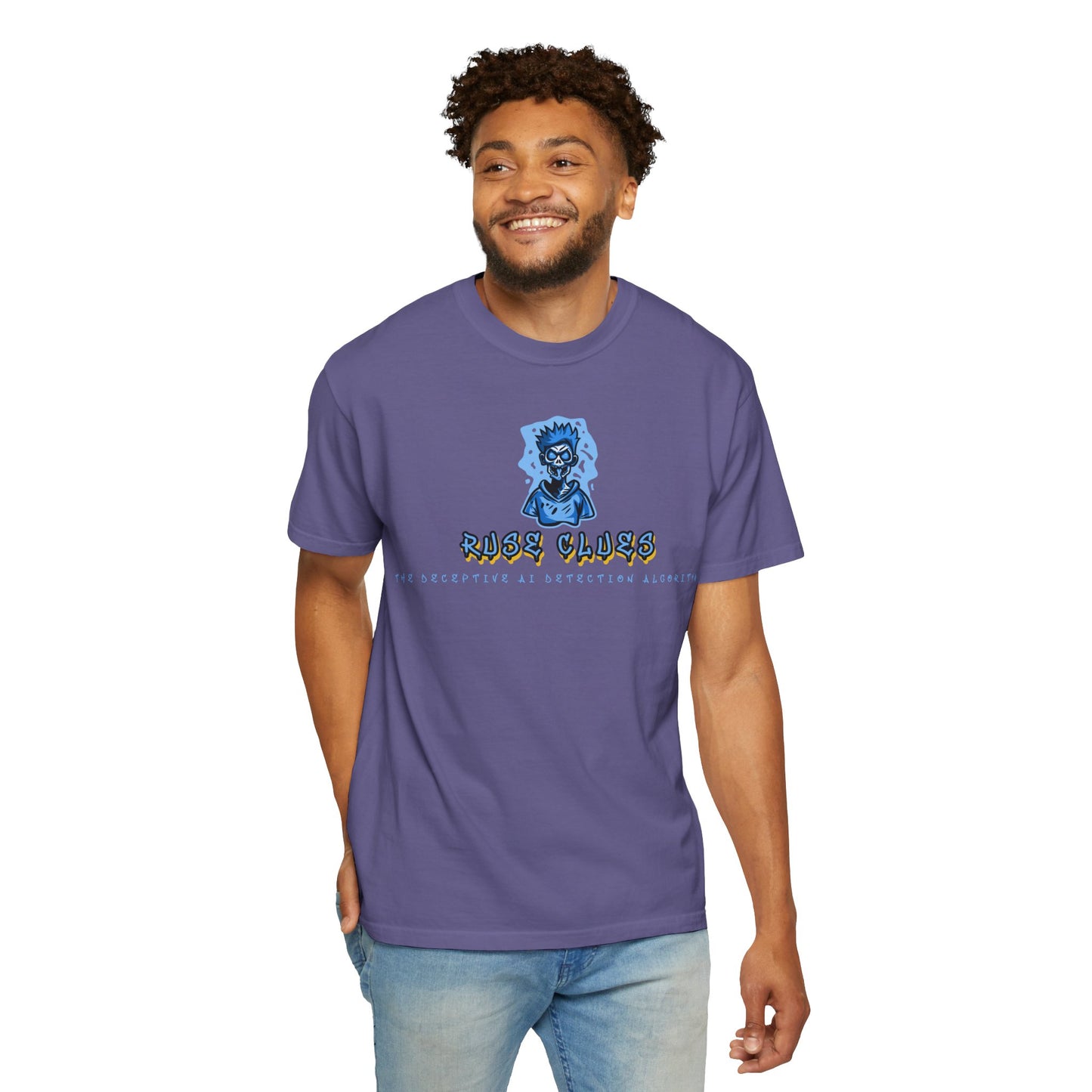 Unisex Garment-Dyed Ruse Clues™ T-shirt - Casual Style for Everyday Wear, Perfect Gift for Music Lovers, Summer Vibe, Graphic Tee