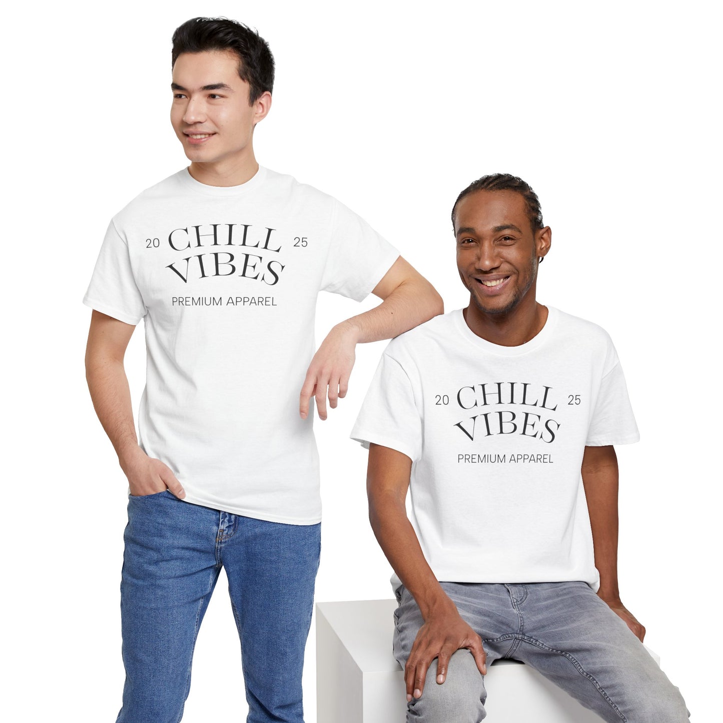 Chill Vibes Unisex Heavy Cotton Tee, Relaxed Wear, Casual Outfit, Gift for Friends, Everyday Style, Chill Apparel