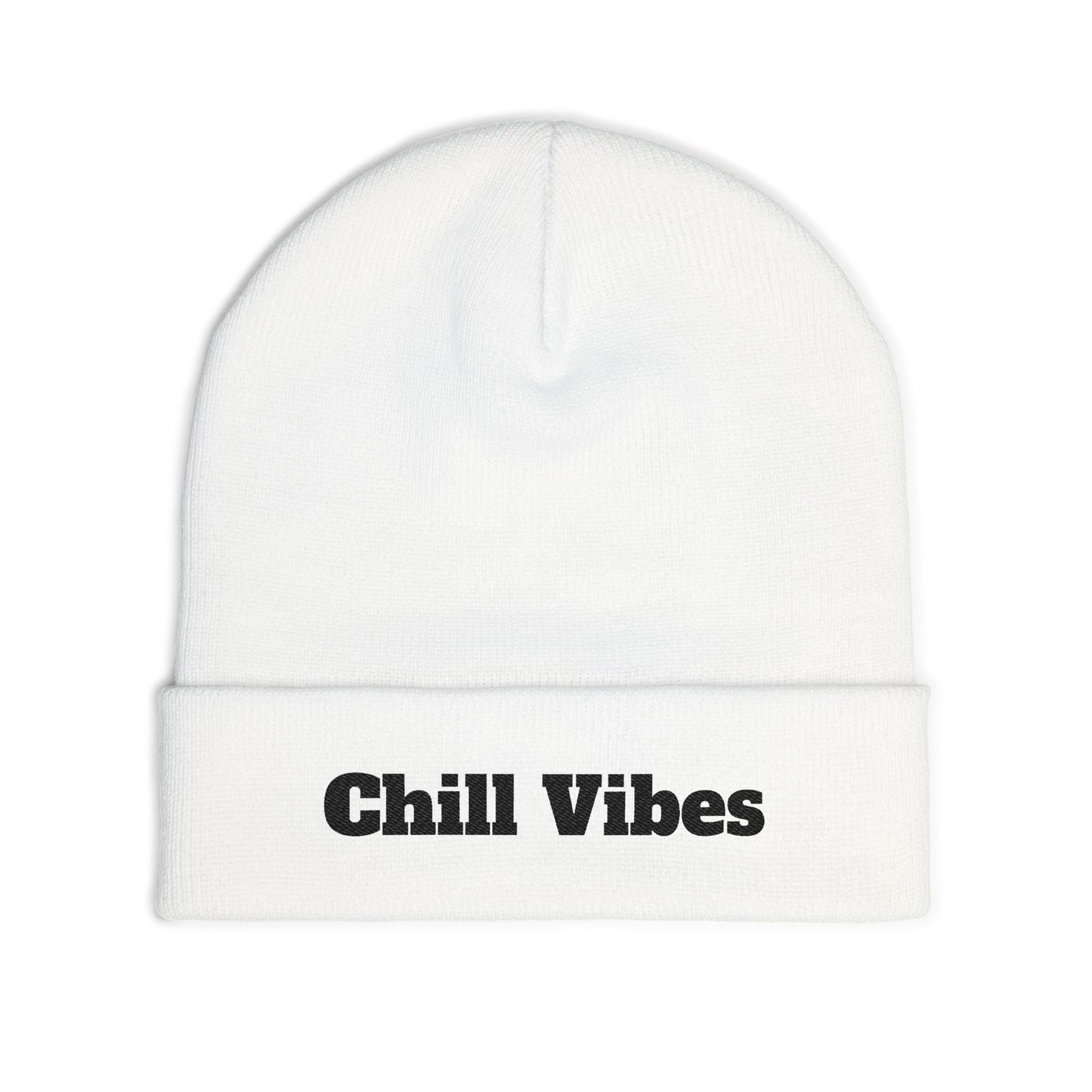 Chill Vibes Knit Beanie, Winter Hat, Cozy Accessories, Gift for Him/Her, Embroidered Beanie, Casual Headwear