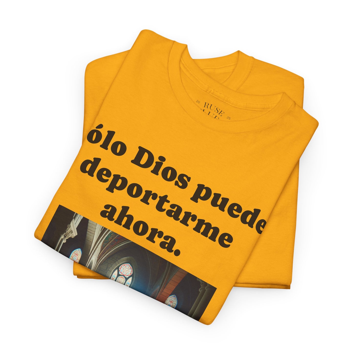 Heavy Cotton Only God Can Deport Me Now in Spanish "Tellit2thejudge.com" Tee