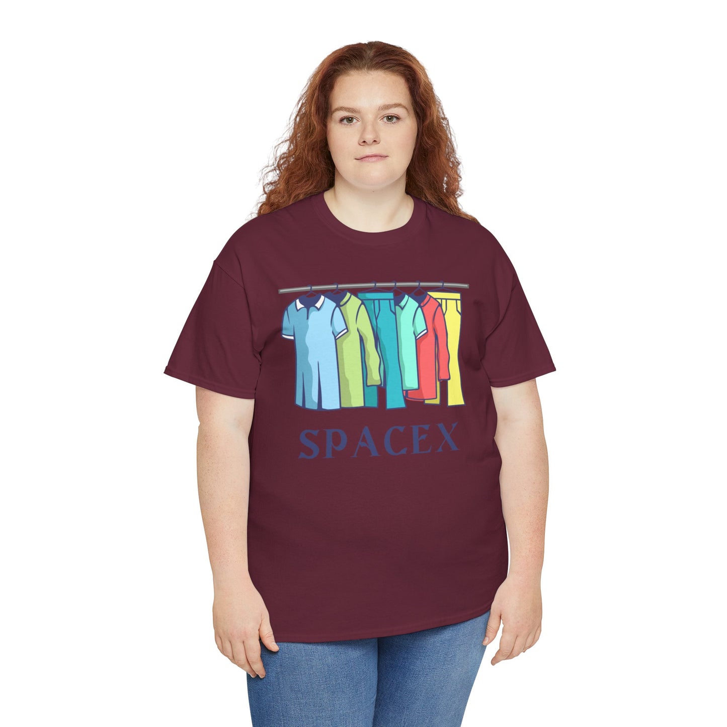 Unisex Heavy Cotton SPACEX Tee, Short, Tall, Fat, or Small apparel