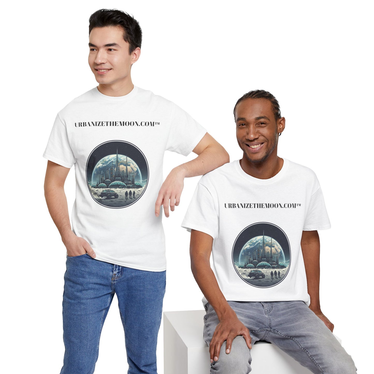 Lunar Metropolis™ Tee — UrbanizeTheMoon.com™ Sci‑Fi T-Shirt