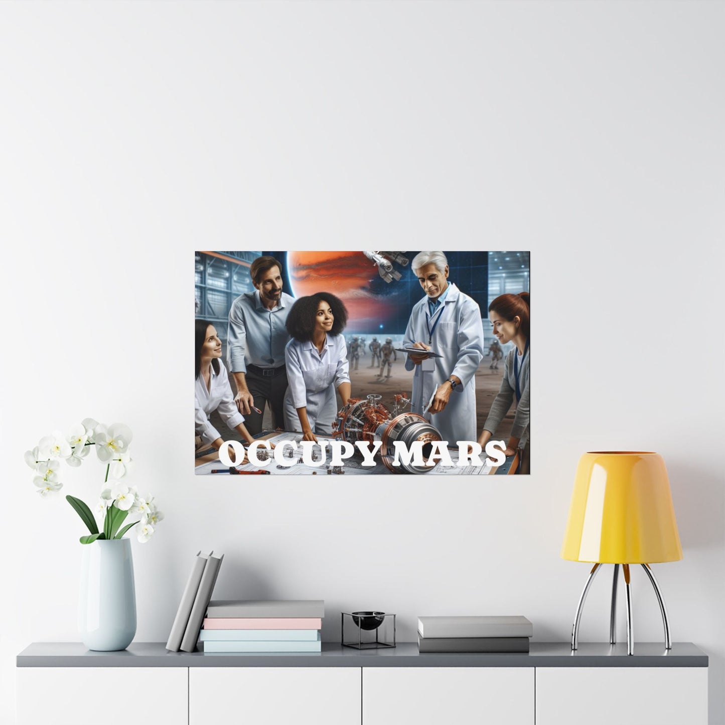 Inspirational Occupy Mars™ Satin Poster, Sci-Fi Artwork, Space Exploration Decor, Unique Wall Art, Gift for Astronaut Lovers