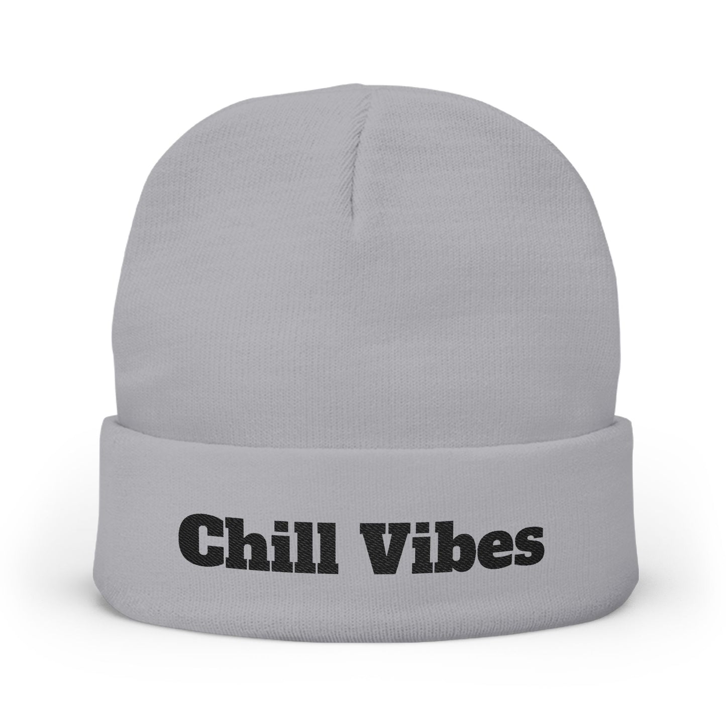Chill Vibes Knit Beanie, Winter Hat, Cozy Accessories, Gift for Him/Her, Embroidered Beanie, Casual Headwear