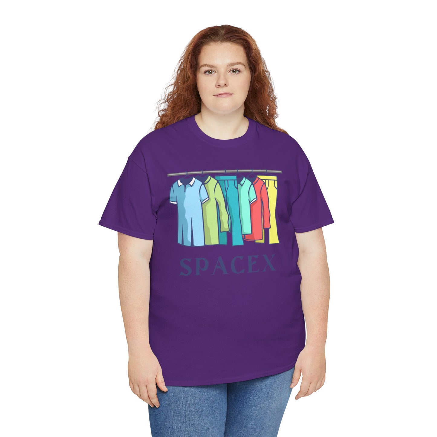 Unisex Heavy Cotton SPACEX Tee, Short, Tall, Fat, or Small apparel