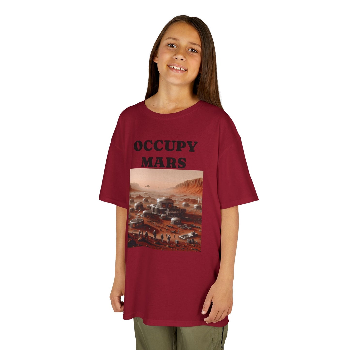 Occupy Mars™ Kids' Graphic Tee | Fun Space Tee, Cute Gift for Kids, Science Lovers, Casual Wear, Birthday Gift, Educational Apparel