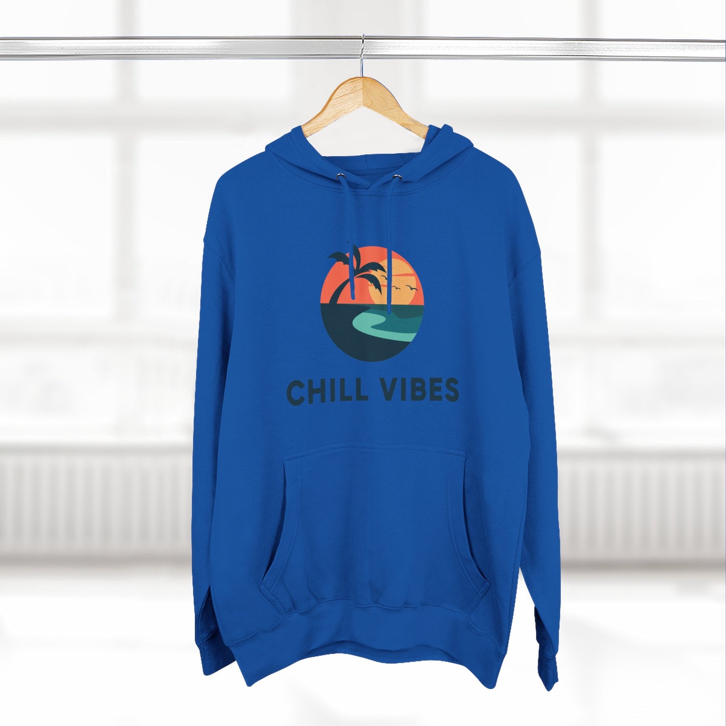 Chill Vibes Fleece Hoodie | Cozy Sweatshirt for Relaxed Days, Perfect Gift for Beach Lovers, Summer Nights, Casual Wear, Travel