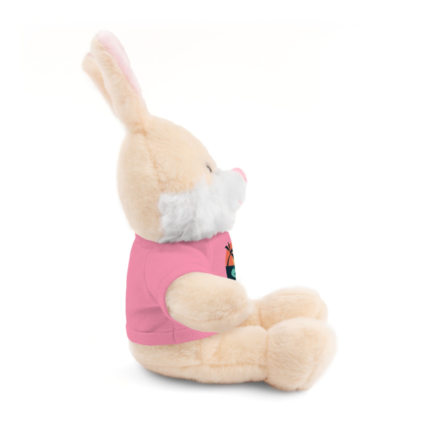 Chill Vibes Stuffed Animal, Cute Gift for Kids, Plush Toy with Tee, Birthday Present, Cozy Home Decor, Baby Shower Gift