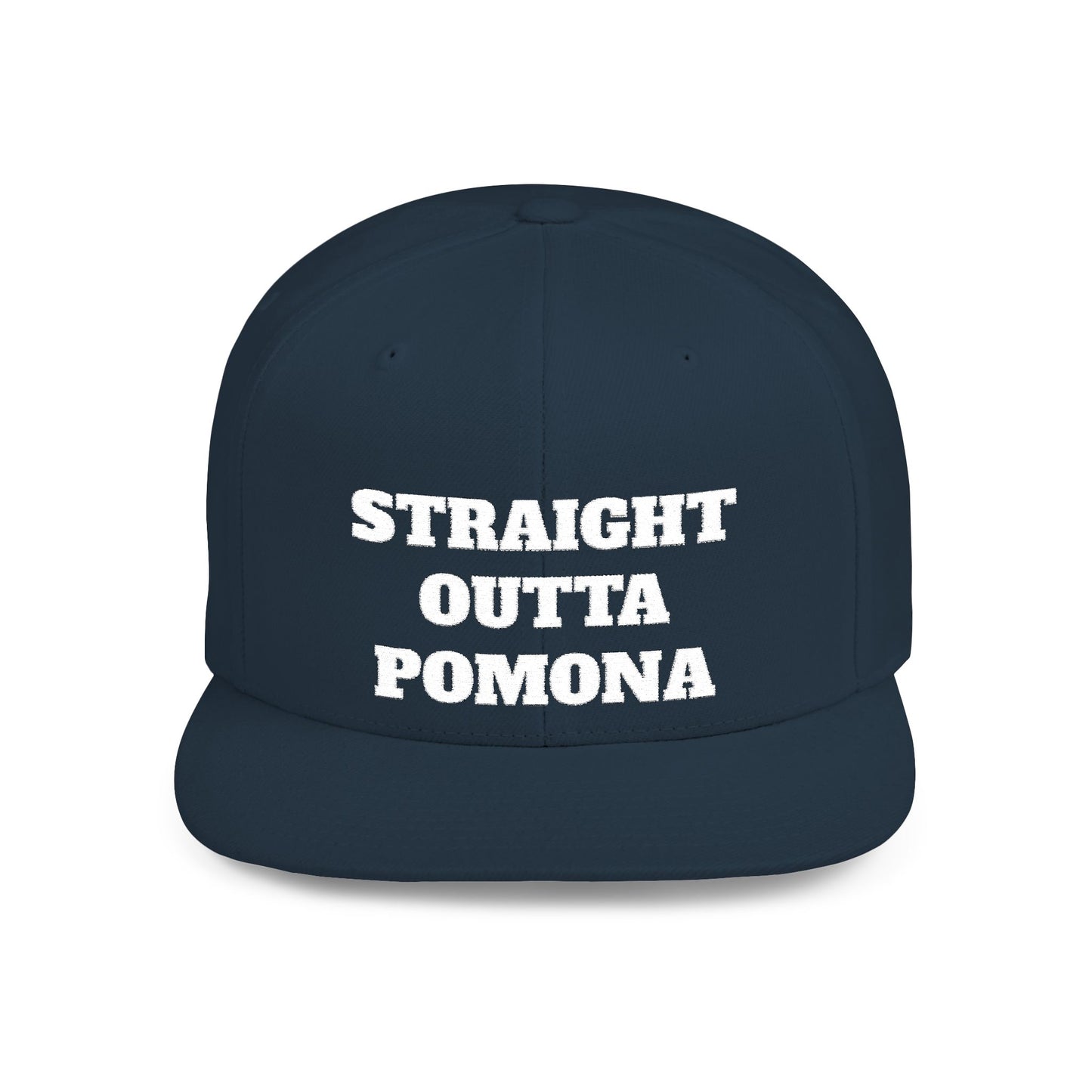 Straight Outta Pomona Flat Bill Snapback Cap, Cool Snapback Hat, Urban Fashion Accessory, Gift for Trendsetters, Streetwear Style