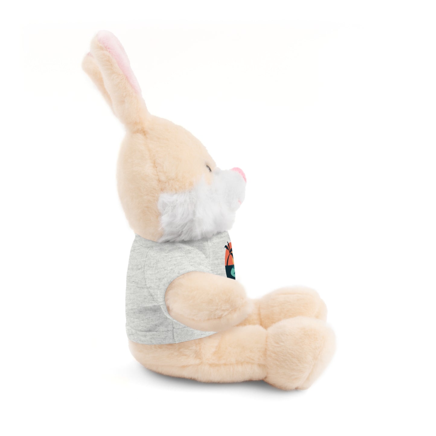 Chill Vibes Stuffed Animal, Cute Gift for Kids, Plush Toy with Tee, Birthday Present, Cozy Home Decor, Baby Shower Gift