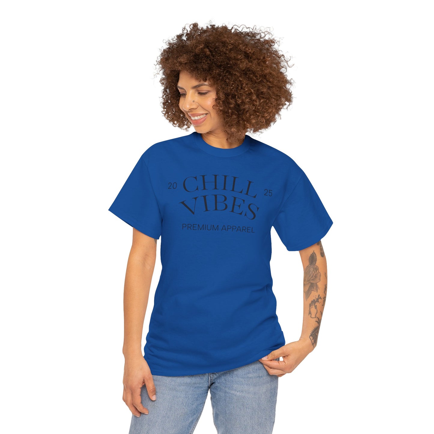 Chill Vibes Unisex Heavy Cotton Tee, Relaxed Wear, Casual Outfit, Gift for Friends, Everyday Style, Chill Apparel