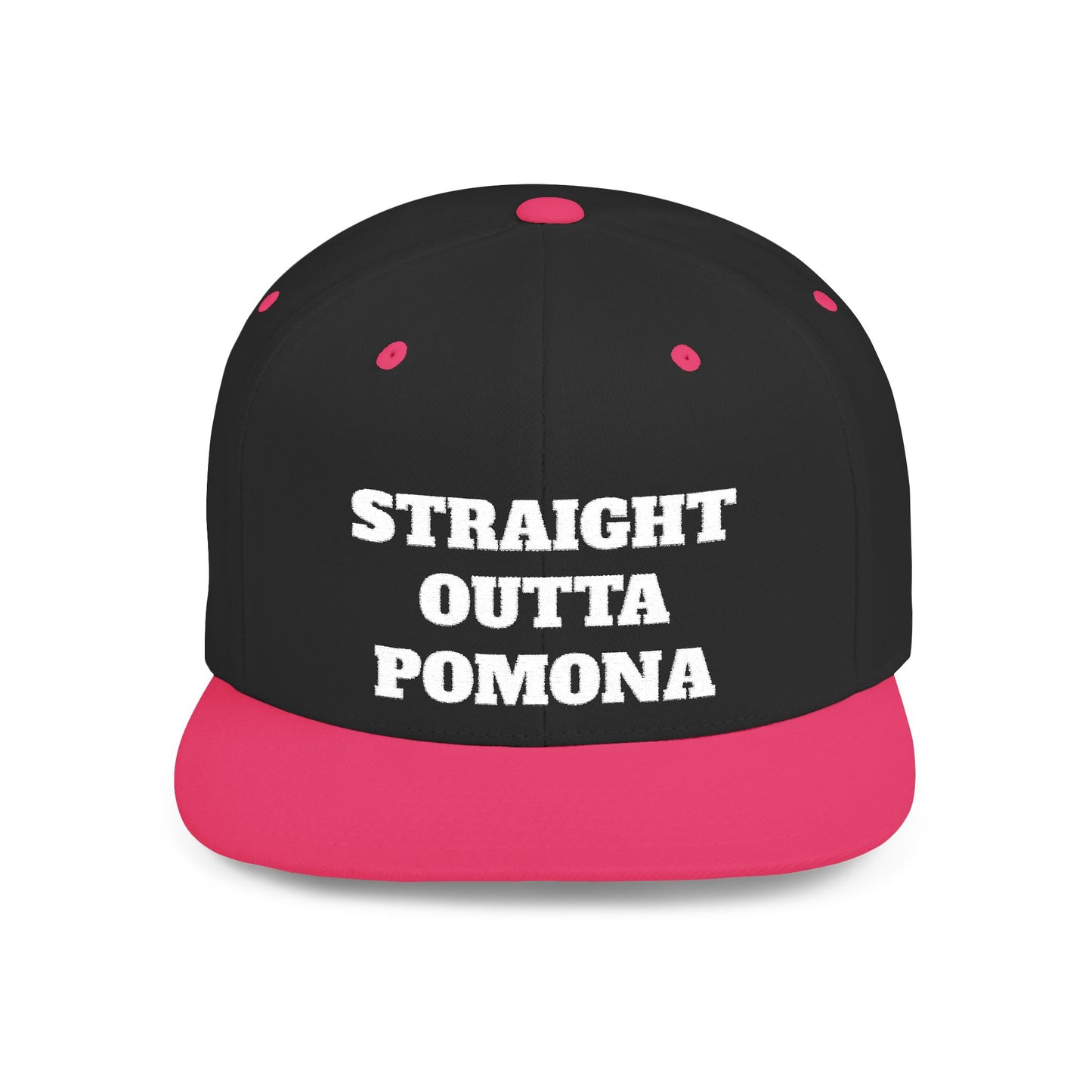 Straight Outta Pomona Flat Bill Snapback Cap, Cool Snapback Hat, Urban Fashion Accessory, Gift for Trendsetters, Streetwear Style