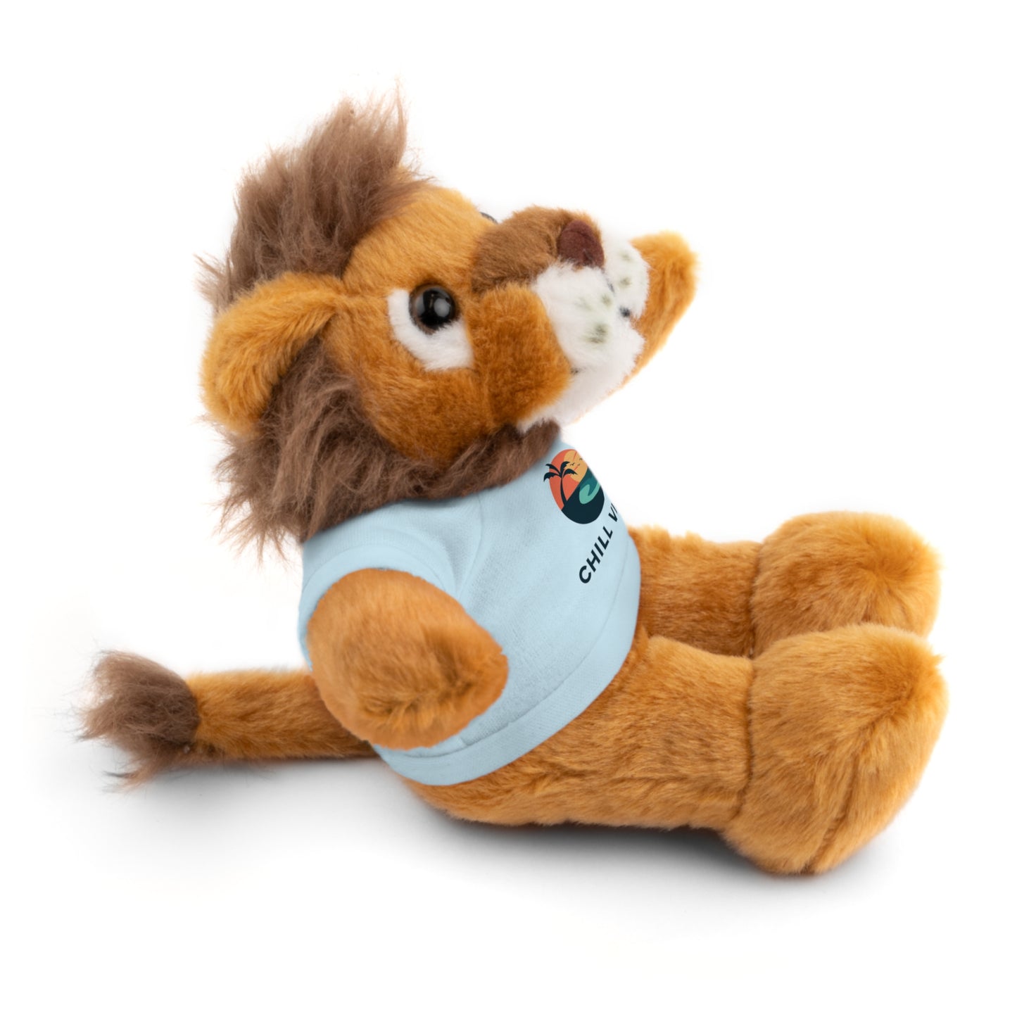 Chill Vibes Stuffed Animal, Cute Gift for Kids, Plush Toy with Tee, Birthday Present, Cozy Home Decor, Baby Shower Gift