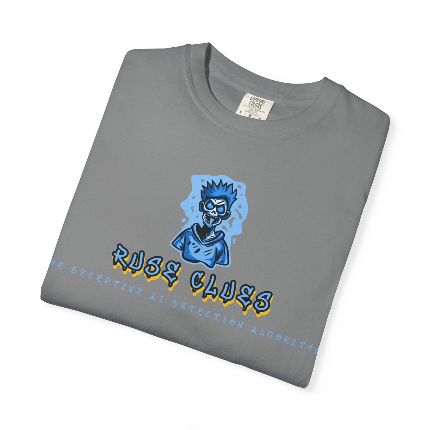 Unisex Garment-Dyed Ruse Clues™ T-shirt - Casual Style for Everyday Wear, Perfect Gift for Music Lovers, Summer Vibe, Graphic Tee