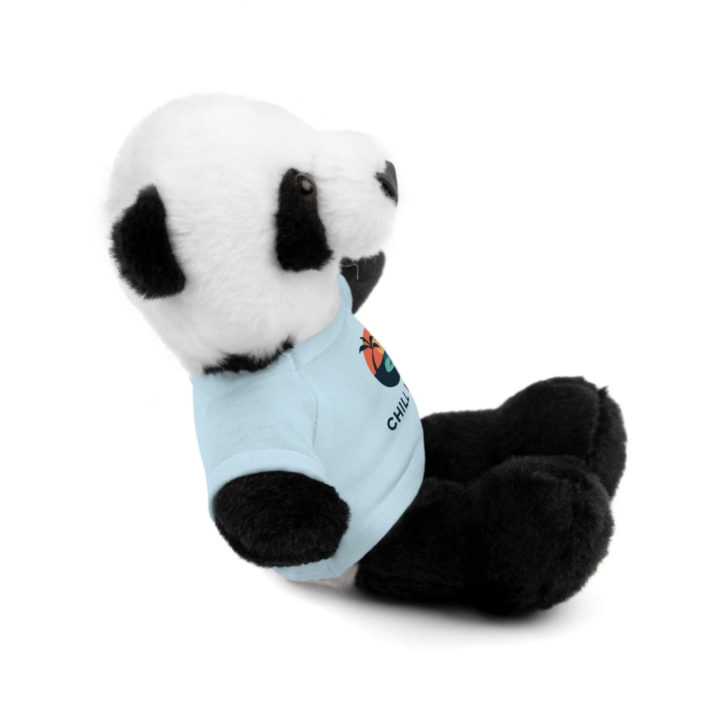 Chill Vibes Stuffed Animal, Cute Gift for Kids, Plush Toy with Tee, Birthday Present, Cozy Home Decor, Baby Shower Gift