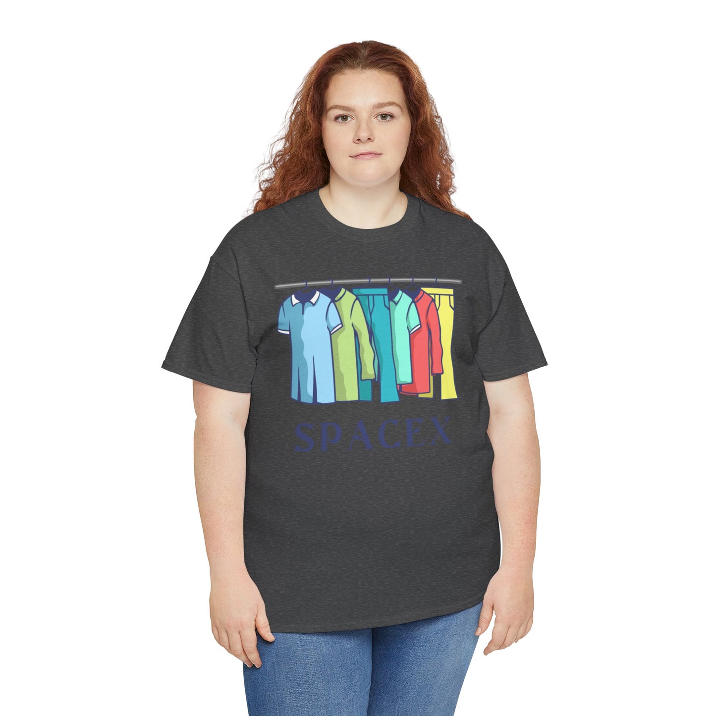 Unisex Heavy Cotton SPACEX Tee, Short, Tall, Fat, or Small apparel