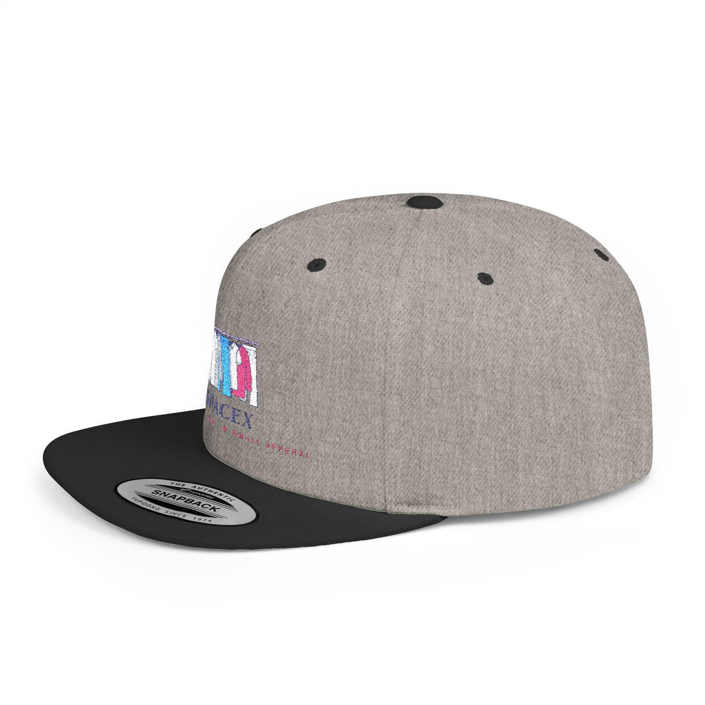 Flat Bill SpaceX Snapback Cap | Trendy Hat for Style Lovers, Gift for All Shapes and Sizes, Short, Tall, Fat, or Small, Casual Wear, Street Style, Cool Accessories