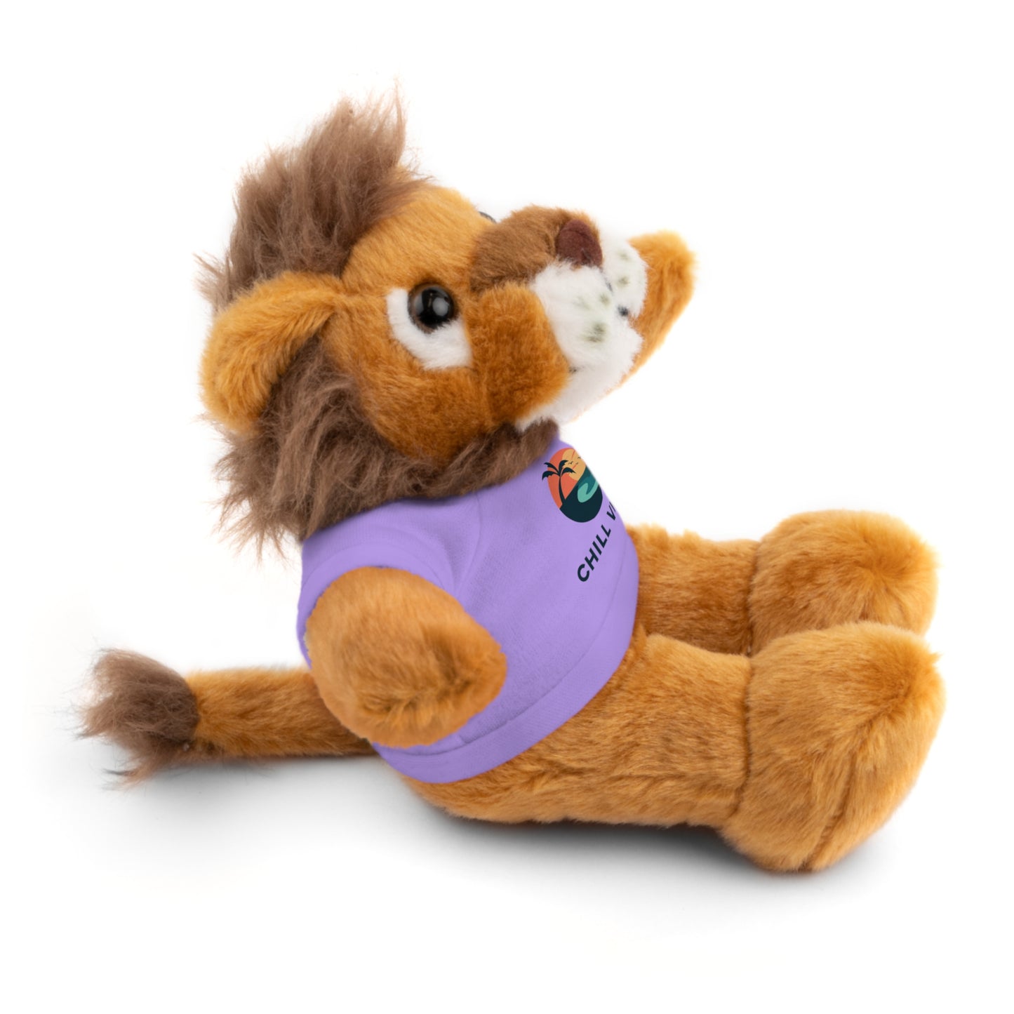 Chill Vibes Stuffed Animal, Cute Gift for Kids, Plush Toy with Tee, Birthday Present, Cozy Home Decor, Baby Shower Gift