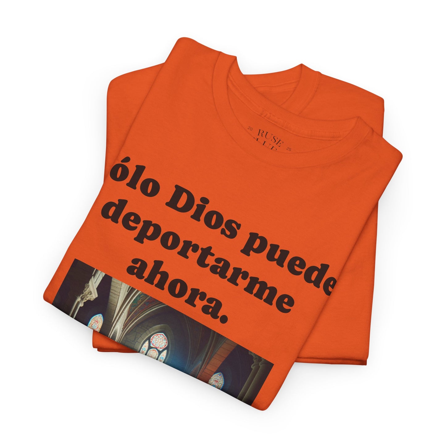 Heavy Cotton Only God Can Deport Me Now in Spanish "Tellit2thejudge.com" Tee