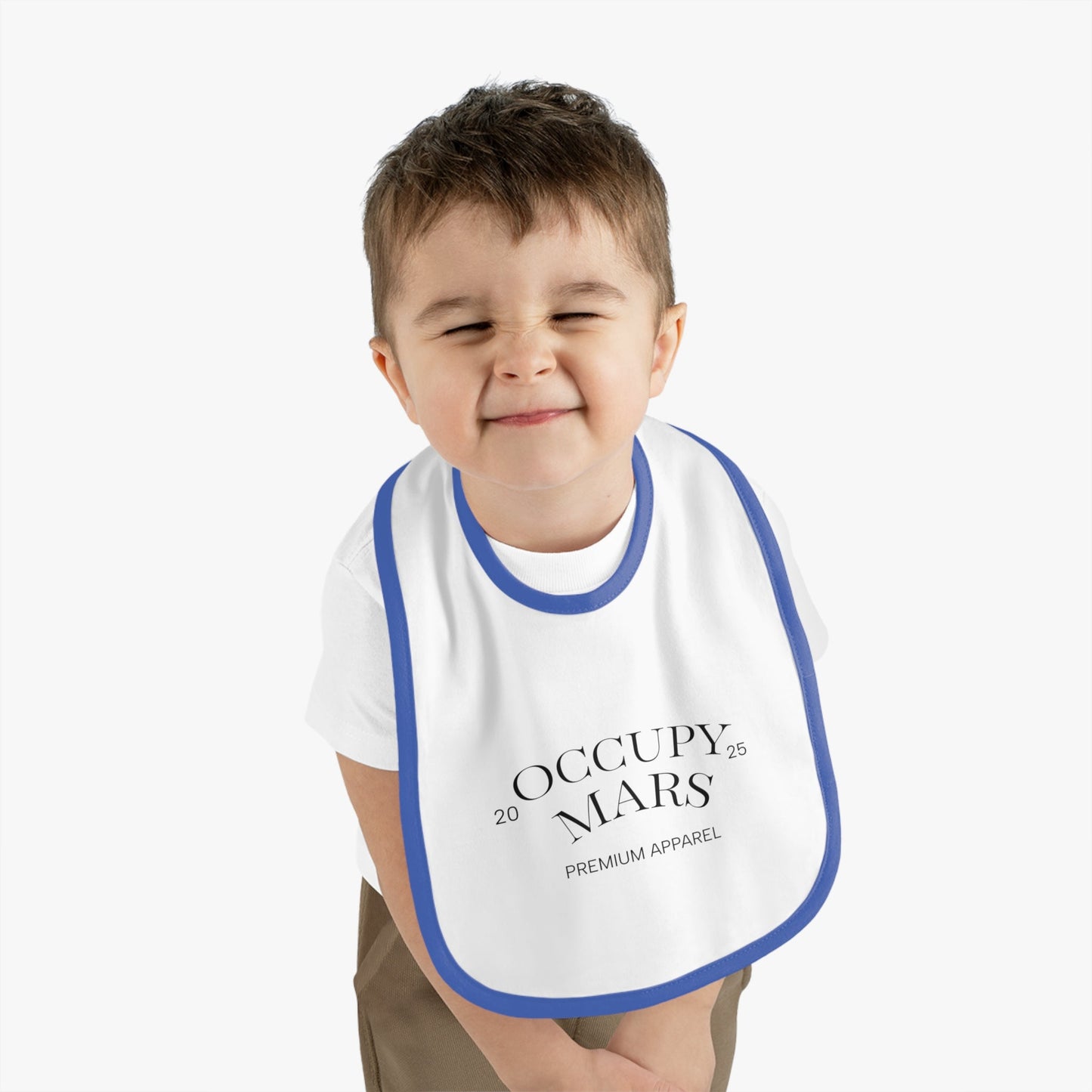 OCCUPY MARS™ Baby Space-Themed Apparel Bib, Cute Bib for Infants, Gift for New Parents, Unique Baby Shower Gift, Stylish Feeding Bib