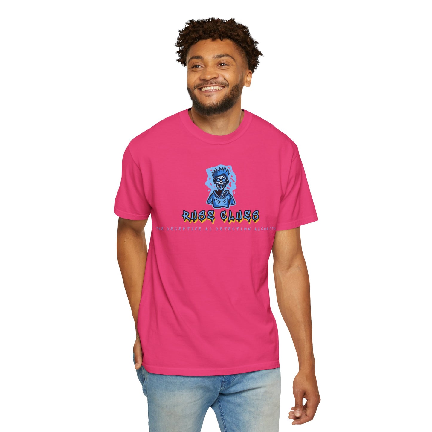 Unisex Garment-Dyed Ruse Clues™ T-shirt - Casual Style for Everyday Wear, Perfect Gift for Music Lovers, Summer Vibe, Graphic Tee
