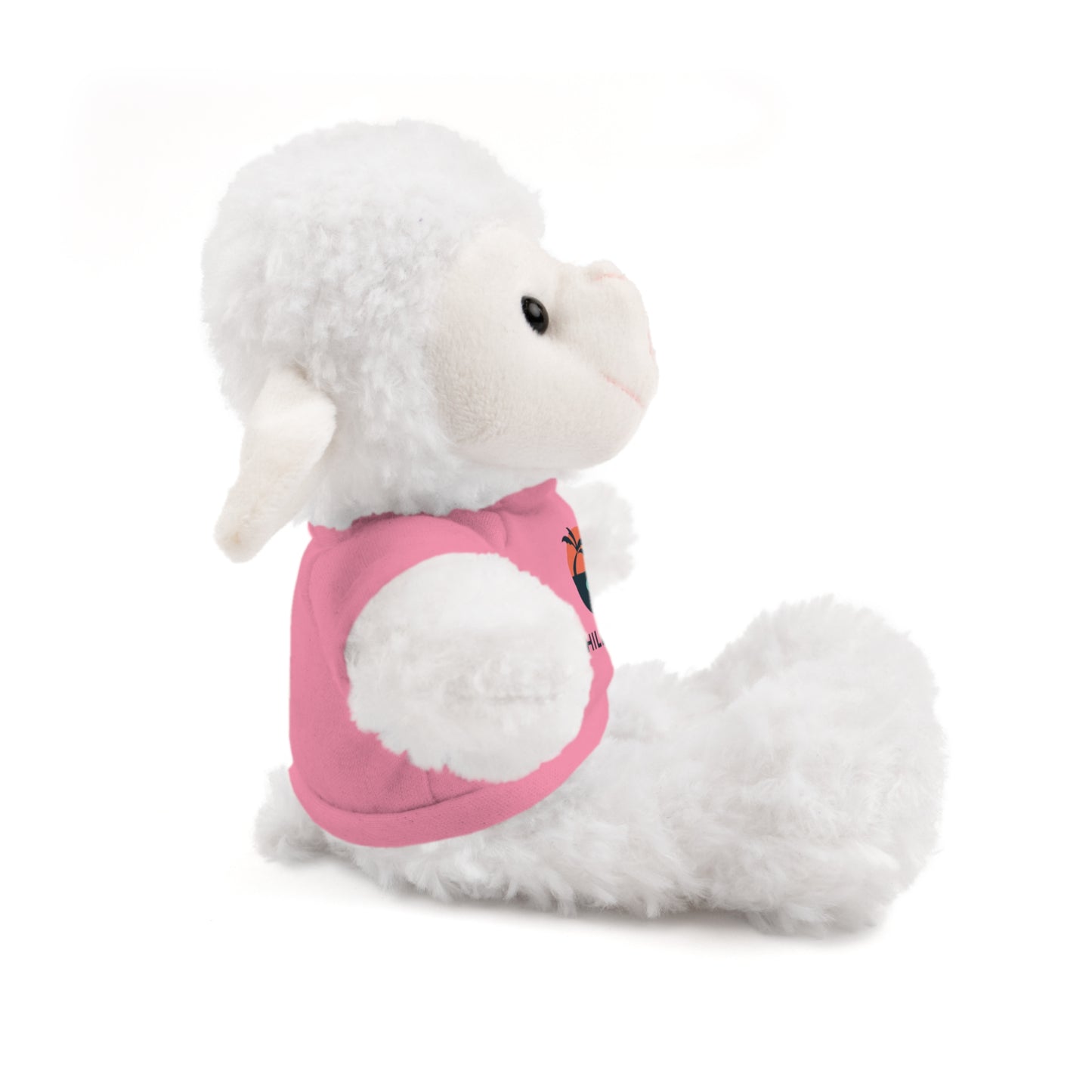 Chill Vibes Stuffed Animal, Cute Gift for Kids, Plush Toy with Tee, Birthday Present, Cozy Home Decor, Baby Shower Gift
