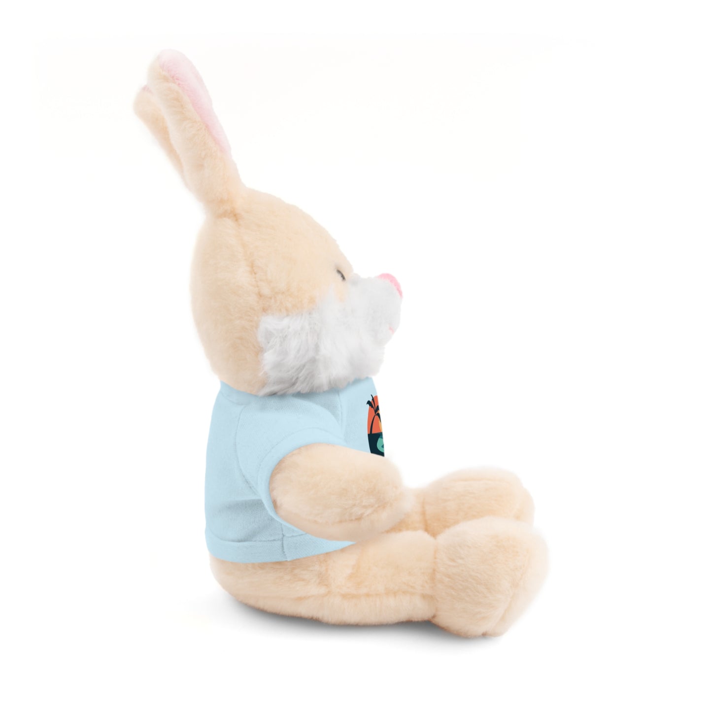 Chill Vibes Stuffed Animal, Cute Gift for Kids, Plush Toy with Tee, Birthday Present, Cozy Home Decor, Baby Shower Gift