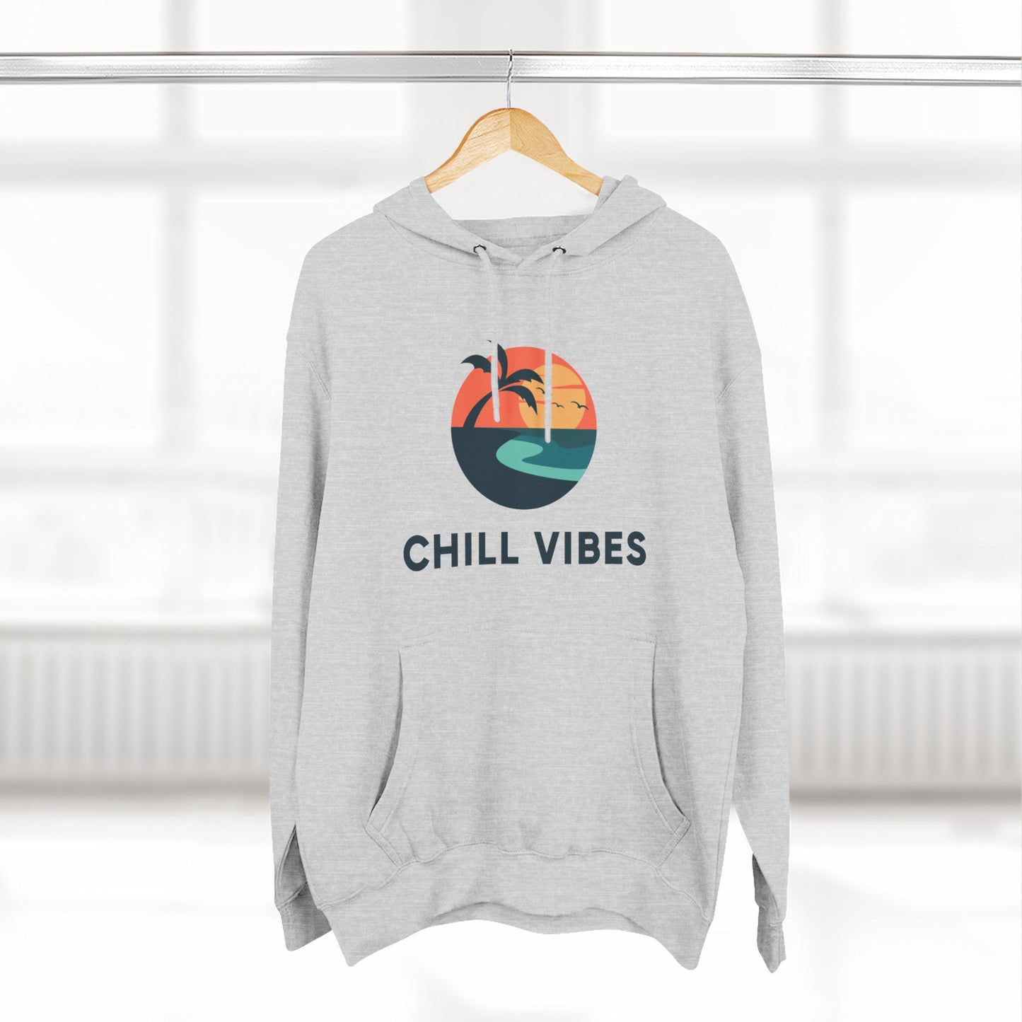 Chill Vibes Fleece Hoodie | Cozy Sweatshirt for Relaxed Days, Perfect Gift for Beach Lovers, Summer Nights, Casual Wear, Travel