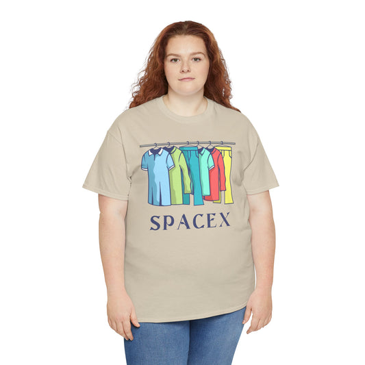 Unisex Heavy Cotton SPACEX Tee, Short, Tall, Fat, or Small apparel