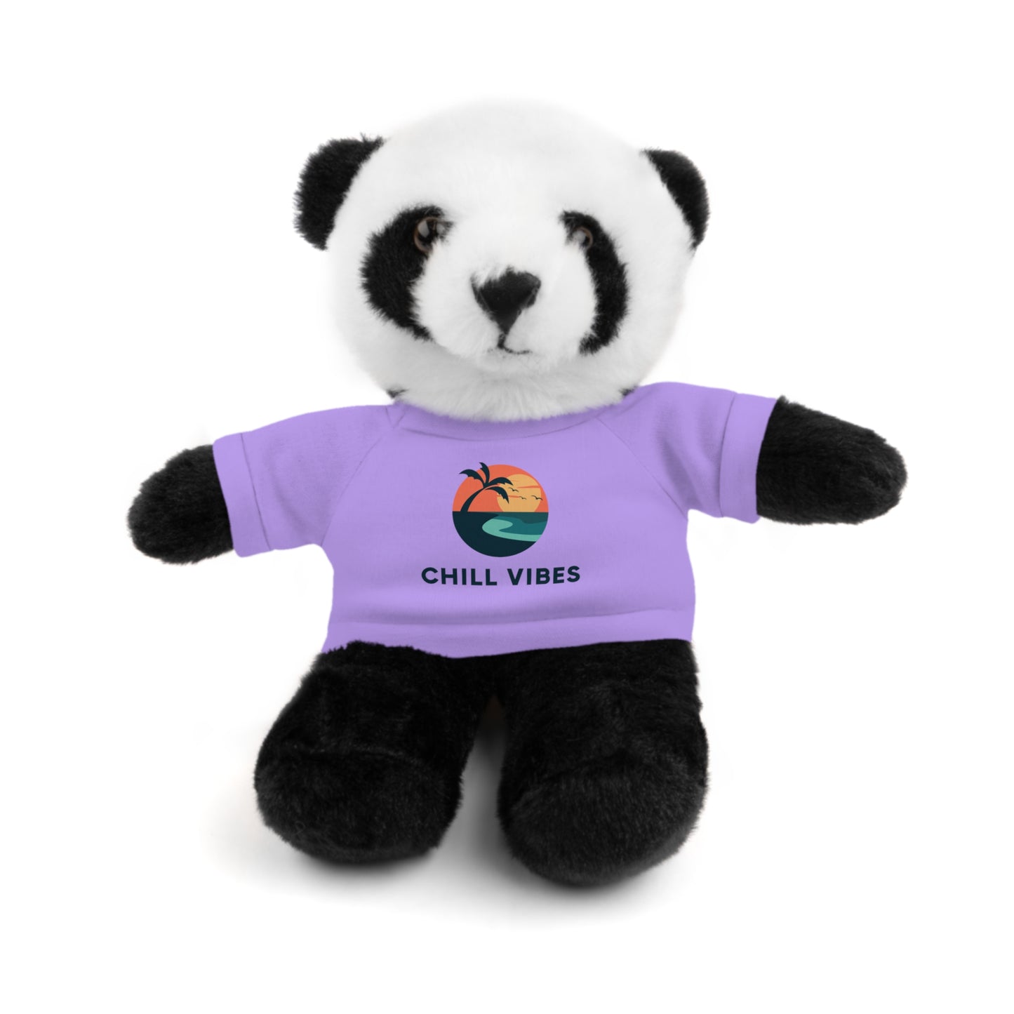 Chill Vibes Stuffed Animal, Cute Gift for Kids, Plush Toy with Tee, Birthday Present, Cozy Home Decor, Baby Shower Gift