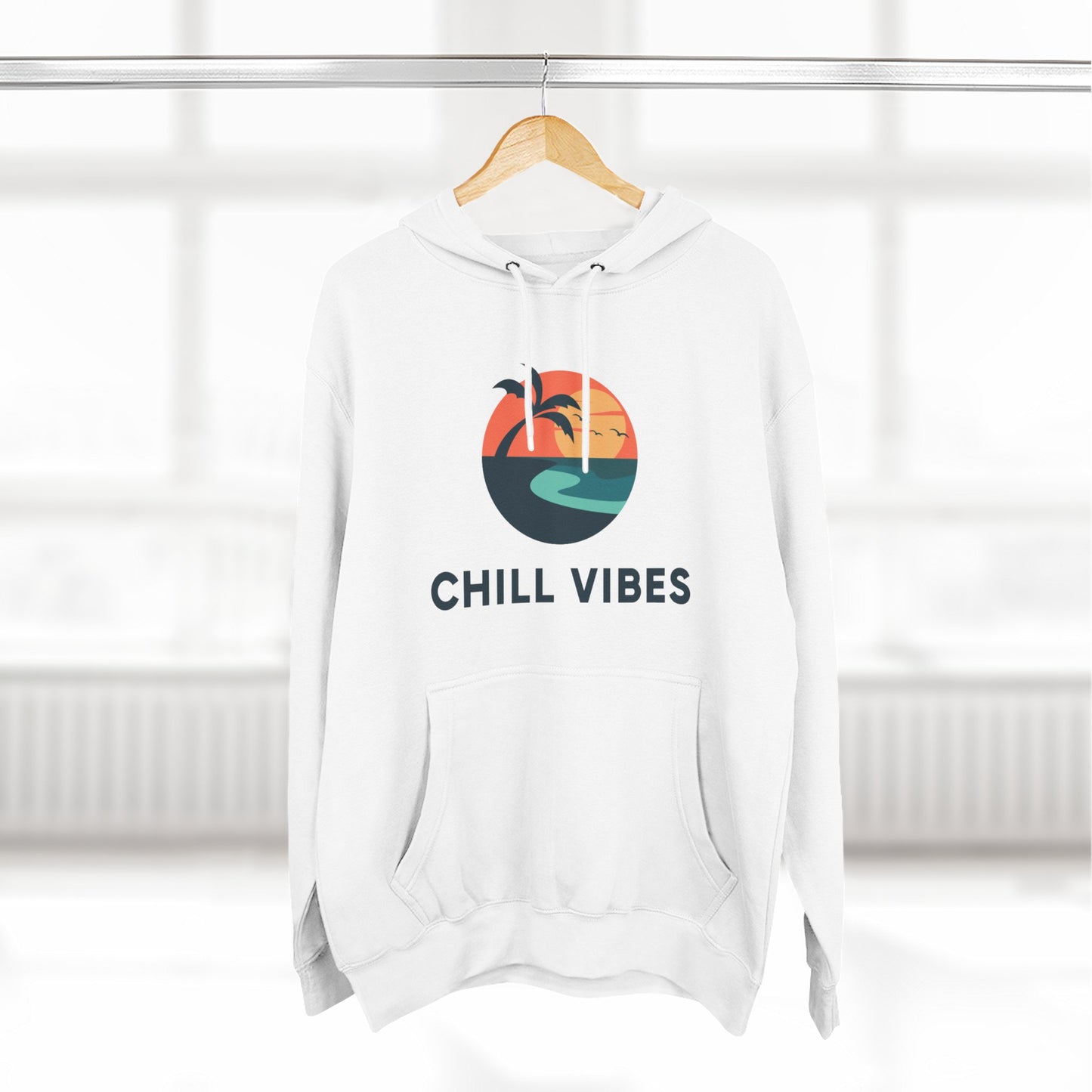 Chill Vibes Fleece Hoodie | Cozy Sweatshirt for Relaxed Days, Perfect Gift for Beach Lovers, Summer Nights, Casual Wear, Travel