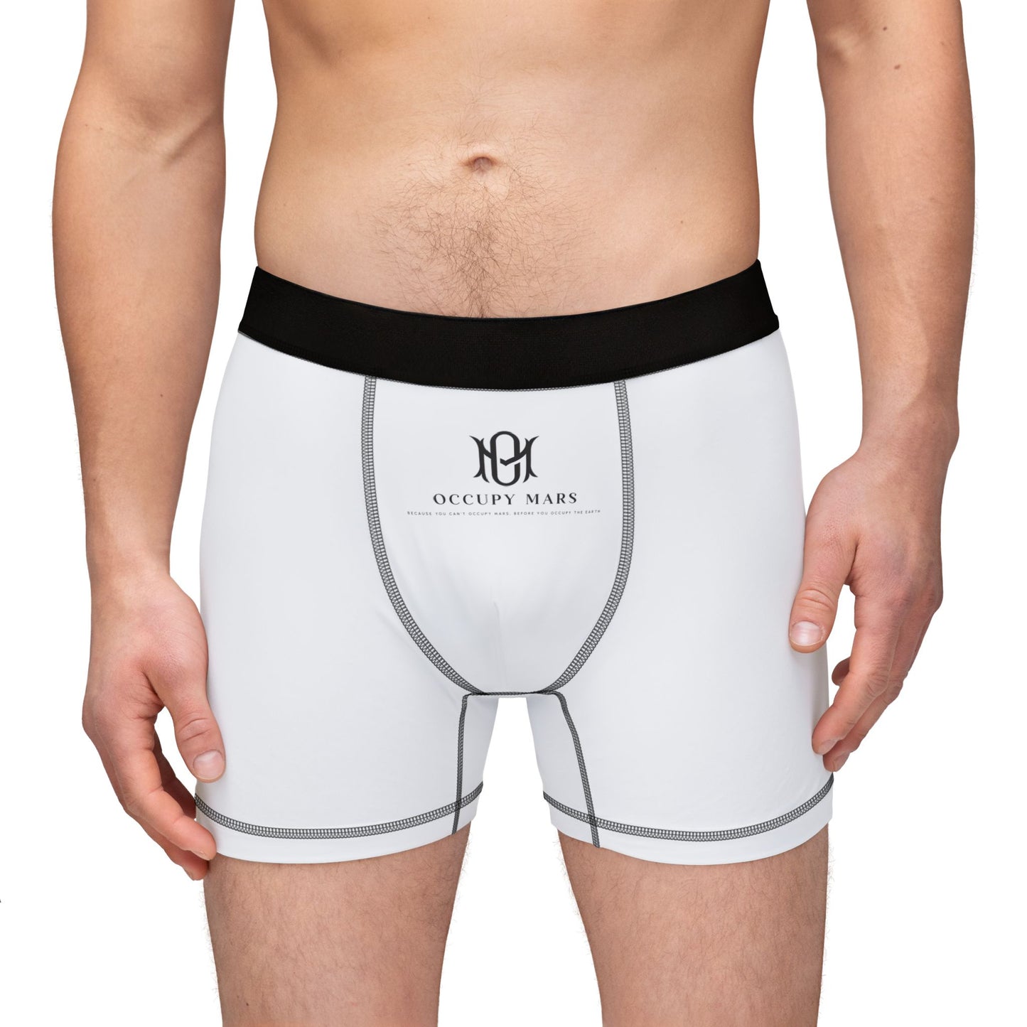 Men's Occupy Mars Boxers (AOP) - Comfortable All-Over Print Underwear, Fun Men's Briefs for Every Day, Gift for Him, Stylish Undergarments