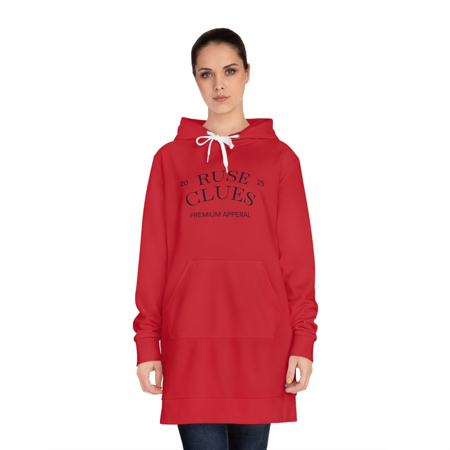 Cozy Women's Ruse Clues® Hoodie Dress, Casual Chic, Perfect for Everyday Wear, Great for Lounging, Relaxed Fit, Gift Idea for Her
