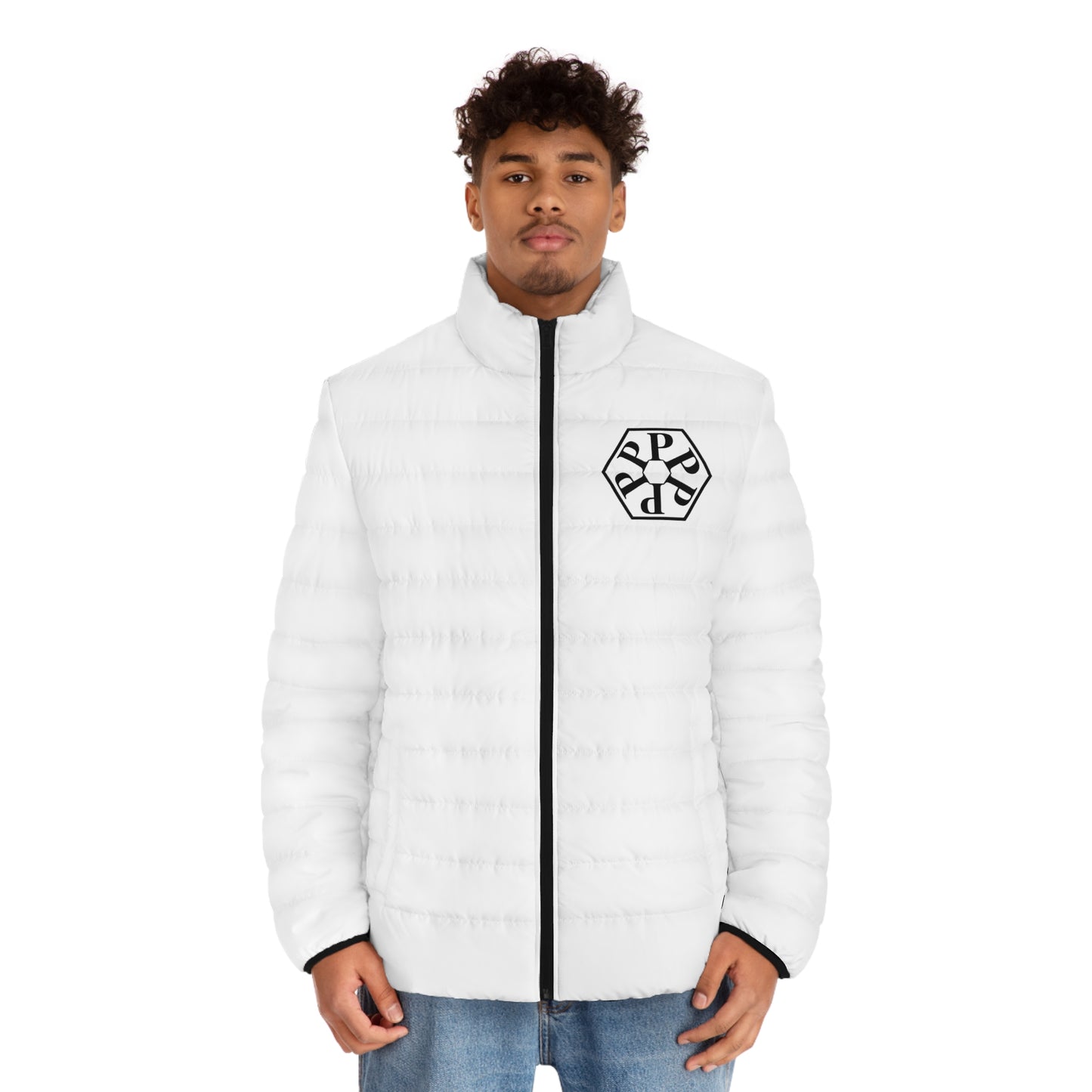 Stylish Men's Straight Outta Pomona™ Puffer Jacket, Winter Outerwear, Casual Layering, Trendy Streetwear, Gift for Him, Warm Jacket