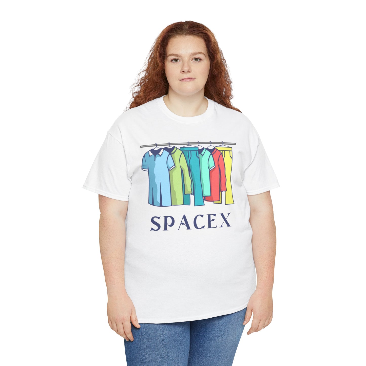 Unisex Heavy Cotton SPACEX Tee, Short, Tall, Fat, or Small apparel
