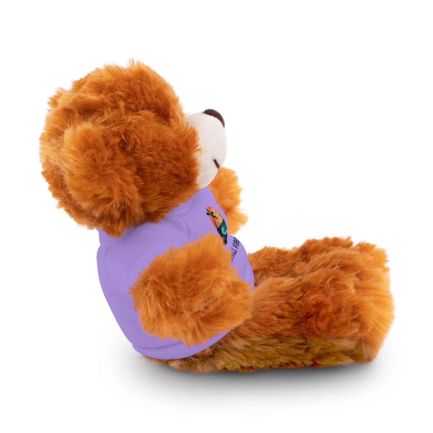 Chill Vibes Stuffed Animal, Cute Gift for Kids, Plush Toy with Tee, Birthday Present, Cozy Home Decor, Baby Shower Gift