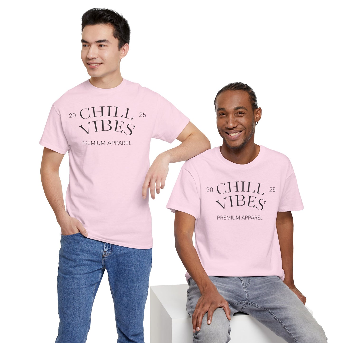 Chill Vibes Unisex Heavy Cotton Tee, Relaxed Wear, Casual Outfit, Gift for Friends, Everyday Style, Chill Apparel