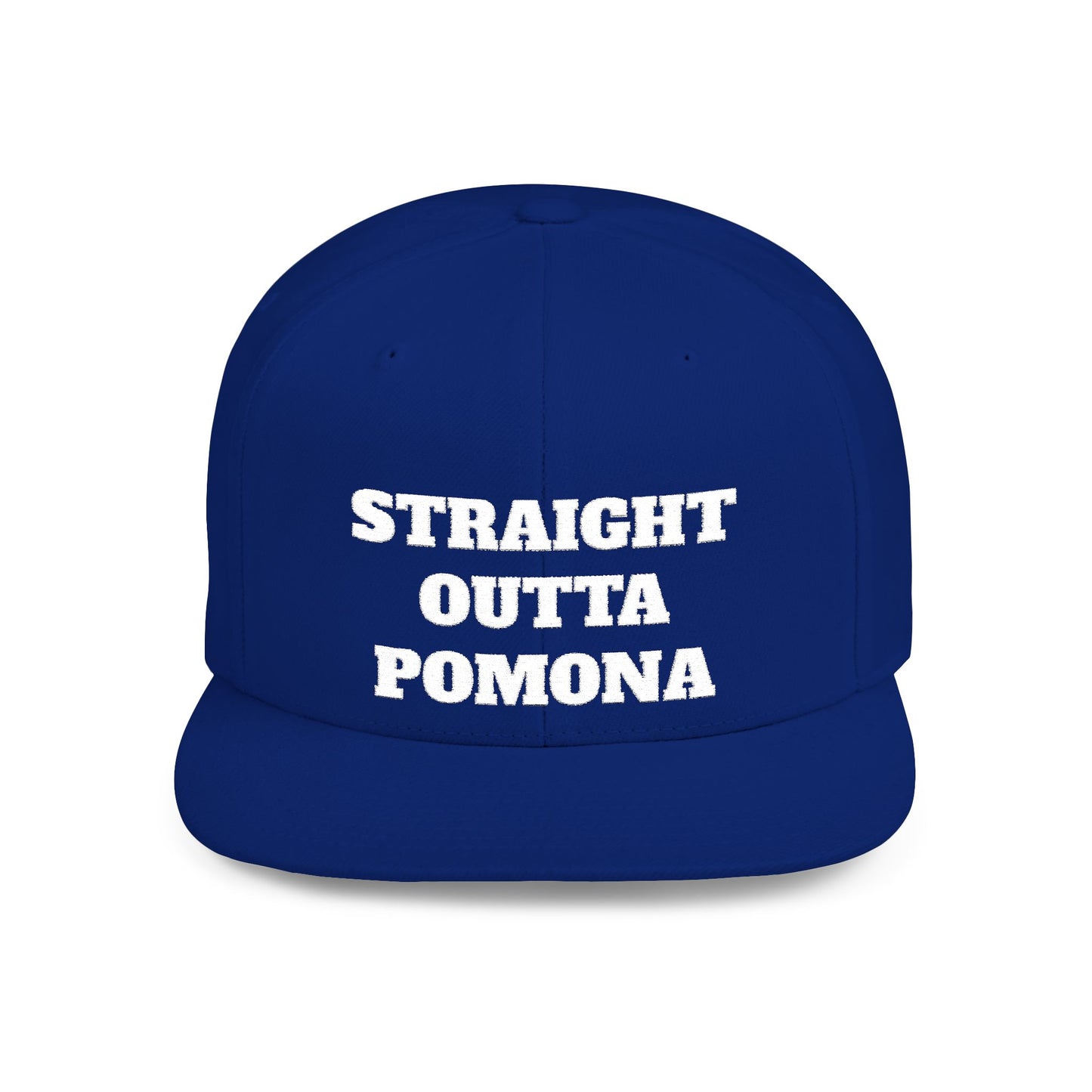 Straight Outta Pomona Flat Bill Snapback Cap, Cool Snapback Hat, Urban Fashion Accessory, Gift for Trendsetters, Streetwear Style