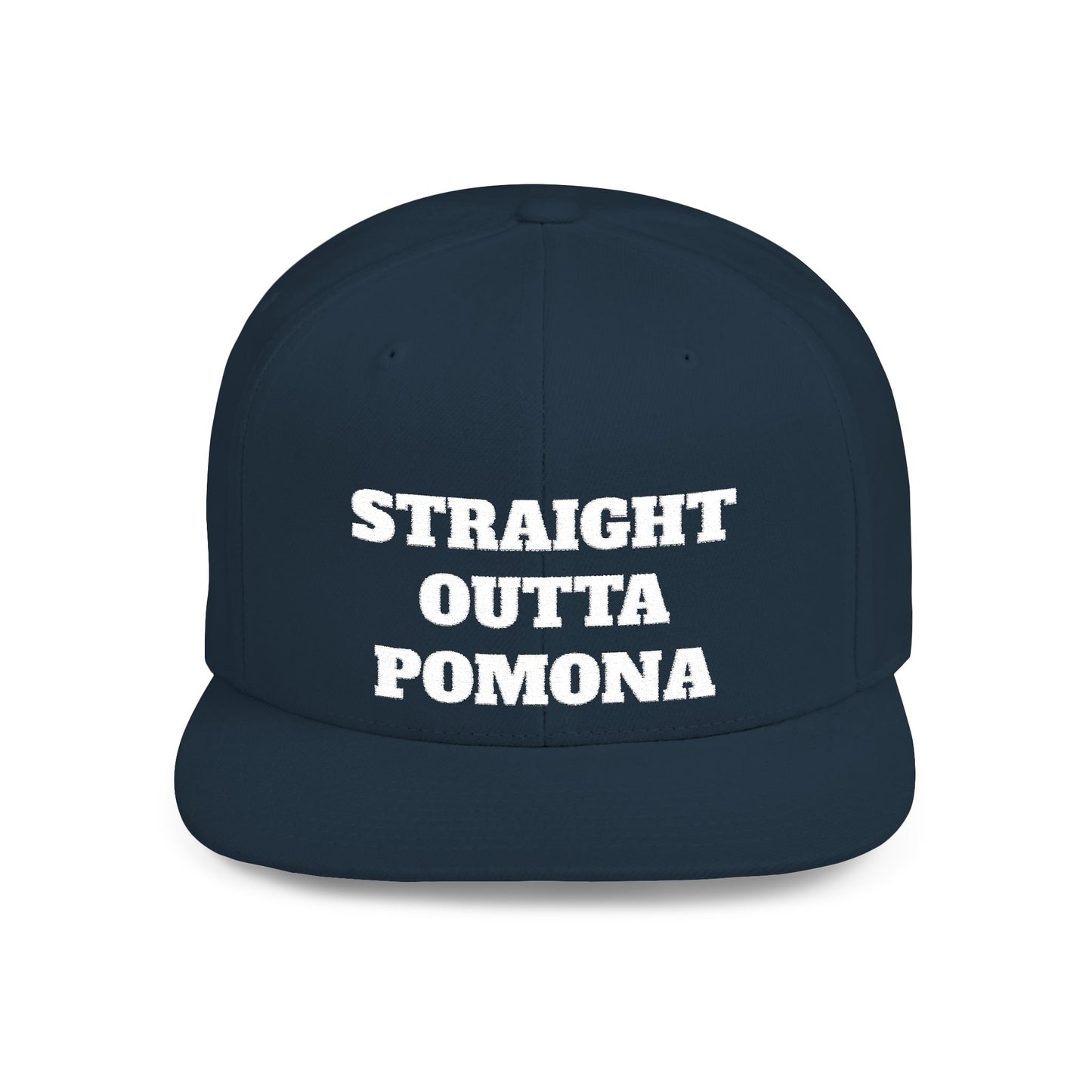 Straight Outta Pomona Flat Bill Snapback Cap, Cool Snapback Hat, Urban Fashion Accessory, Gift for Trendsetters, Streetwear Style
