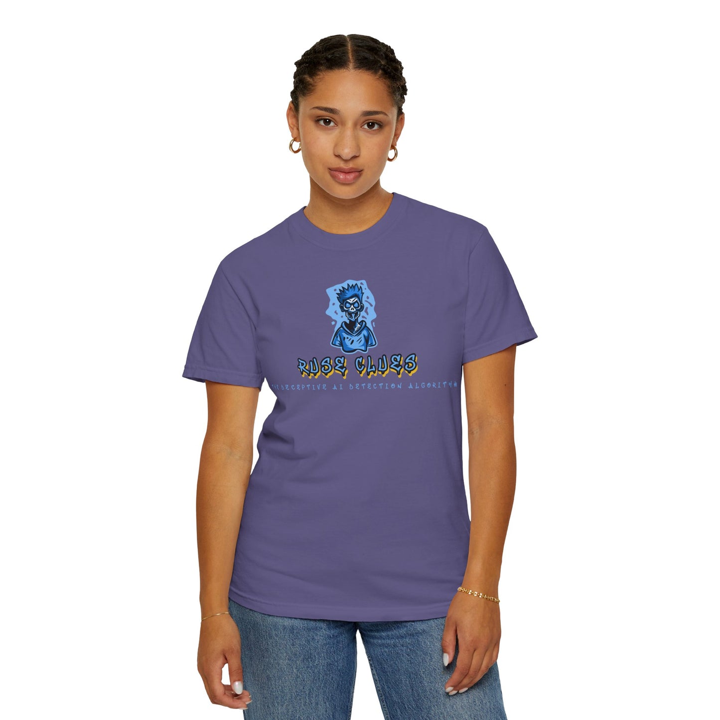 Unisex Garment-Dyed Ruse Clues™ T-shirt - Casual Style for Everyday Wear, Perfect Gift for Music Lovers, Summer Vibe, Graphic Tee