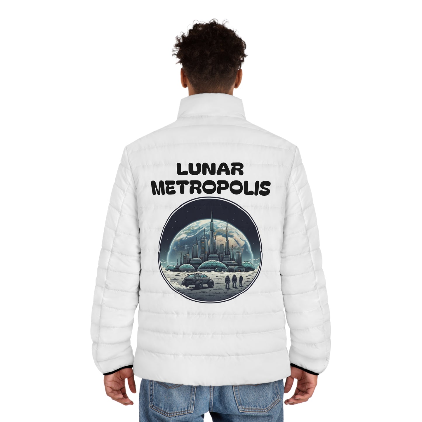 Puffer Jacket — Lunar Metropolis™ Graphic Men’s Jacket