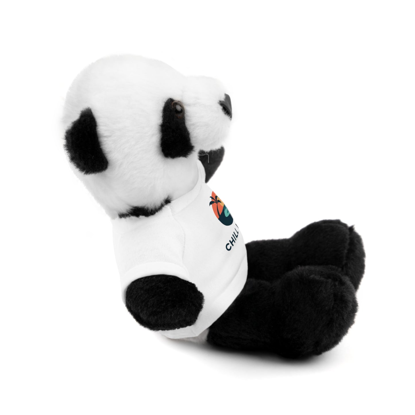 Chill Vibes Stuffed Animal, Cute Gift for Kids, Plush Toy with Tee, Birthday Present, Cozy Home Decor, Baby Shower Gift