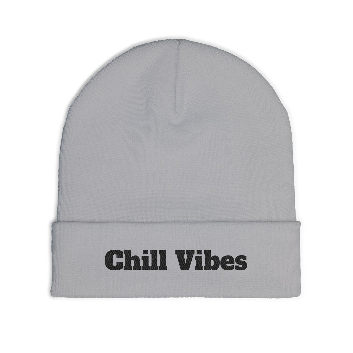 Chill Vibes Knit Beanie, Winter Hat, Cozy Accessories, Gift for Him/Her, Embroidered Beanie, Casual Headwear