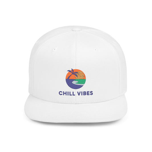 Chill Vibes Snapback Hat | Summer Cap, Beachwear Accessory, Casual Headwear, Gift for Him/Her, Trendy Style