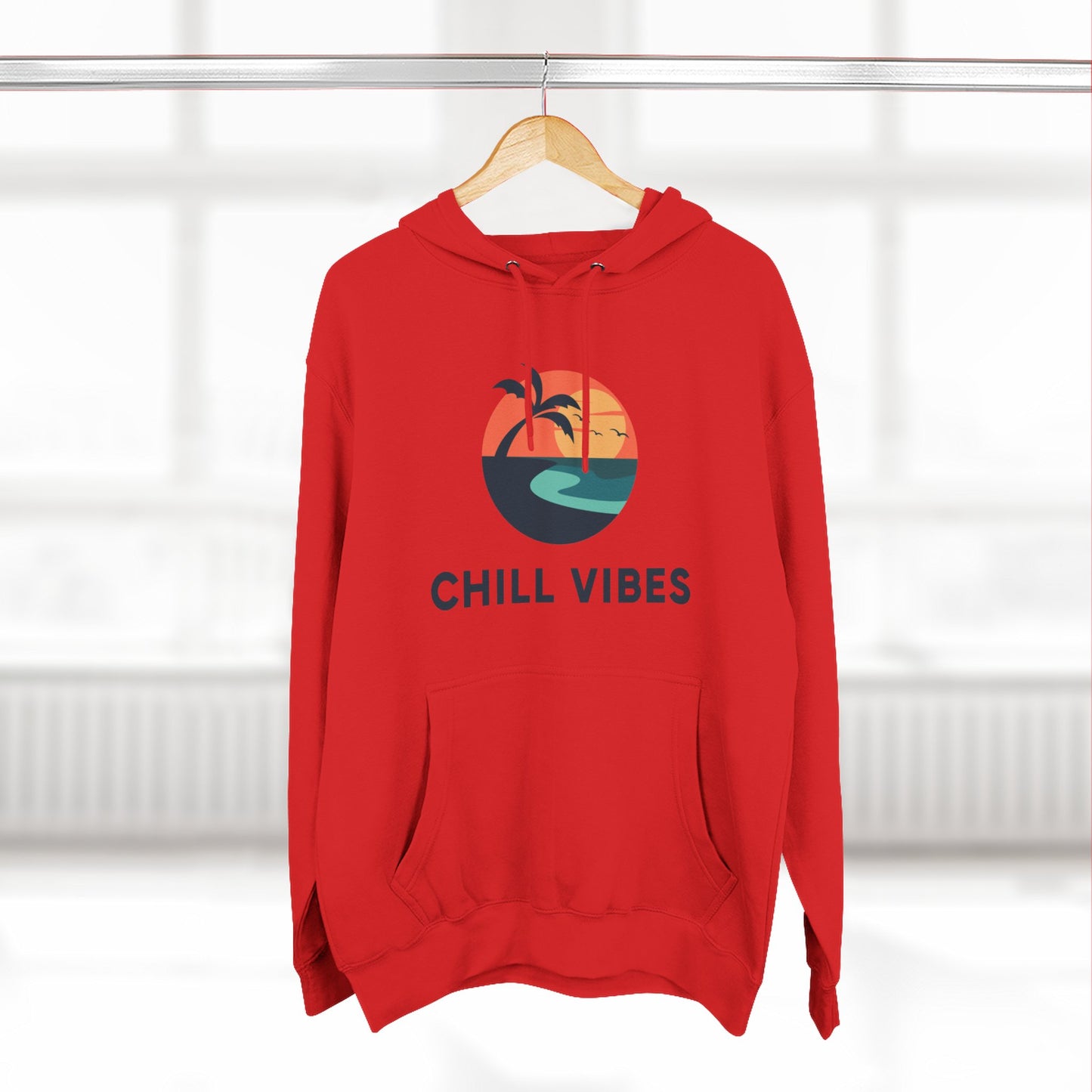 Chill Vibes Fleece Hoodie | Cozy Sweatshirt for Relaxed Days, Perfect Gift for Beach Lovers, Summer Nights, Casual Wear, Travel