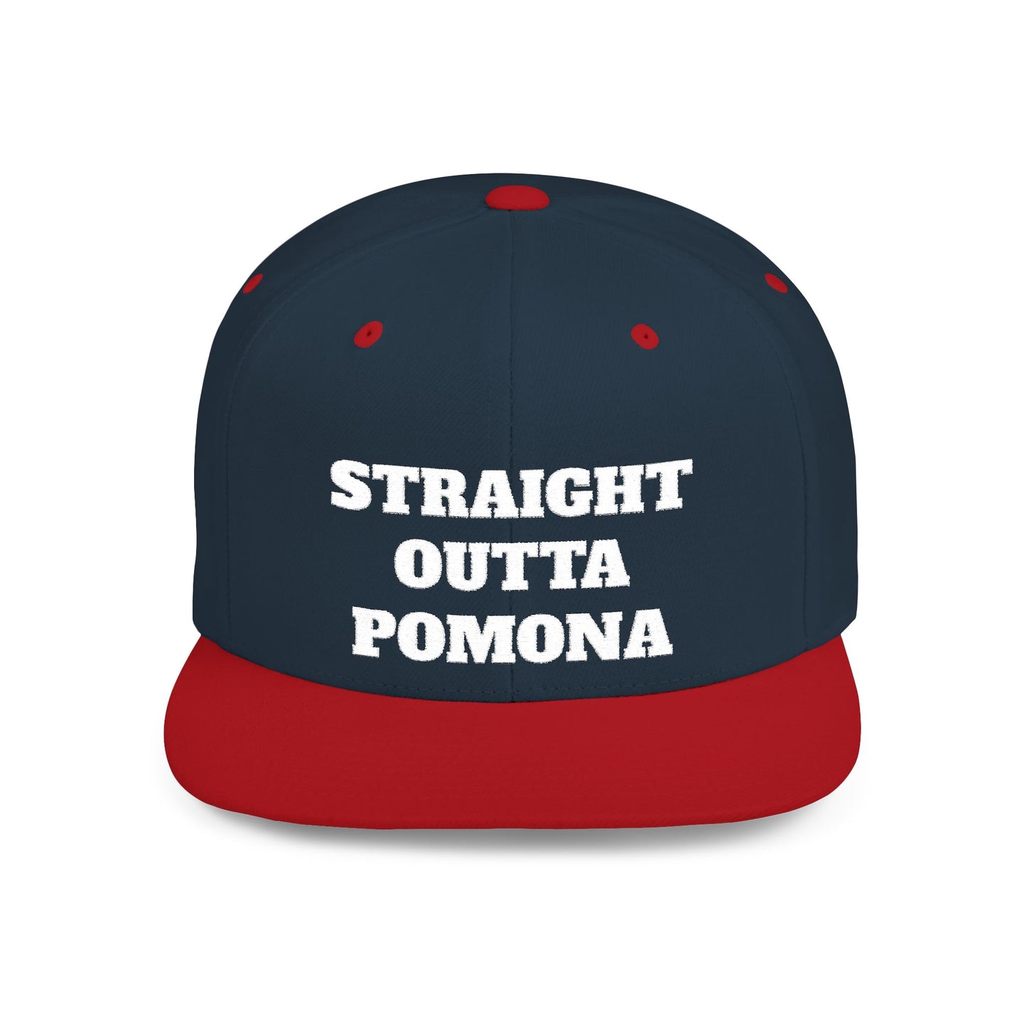 Straight Outta Pomona Flat Bill Snapback Cap, Cool Snapback Hat, Urban Fashion Accessory, Gift for Trendsetters, Streetwear Style