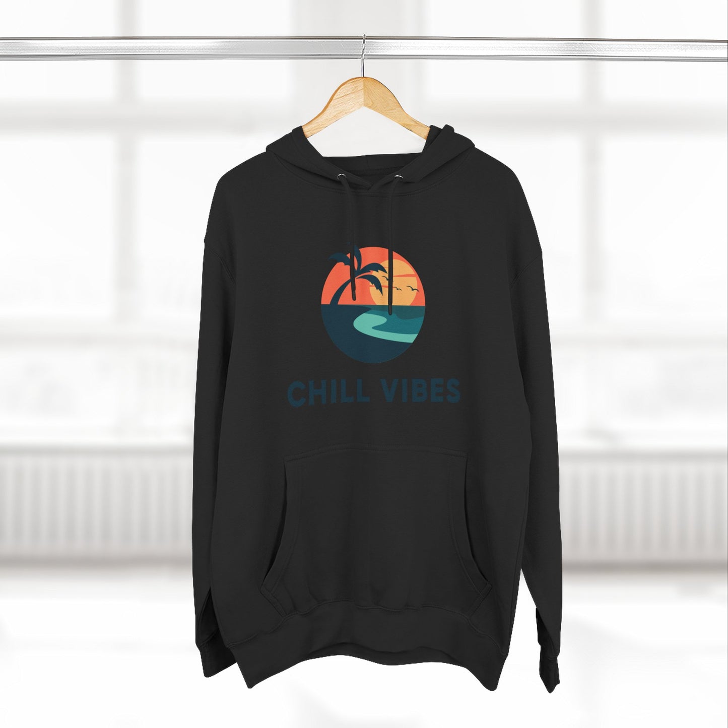 Chill Vibes Fleece Hoodie | Cozy Sweatshirt for Relaxed Days, Perfect Gift for Beach Lovers, Summer Nights, Casual Wear, Travel