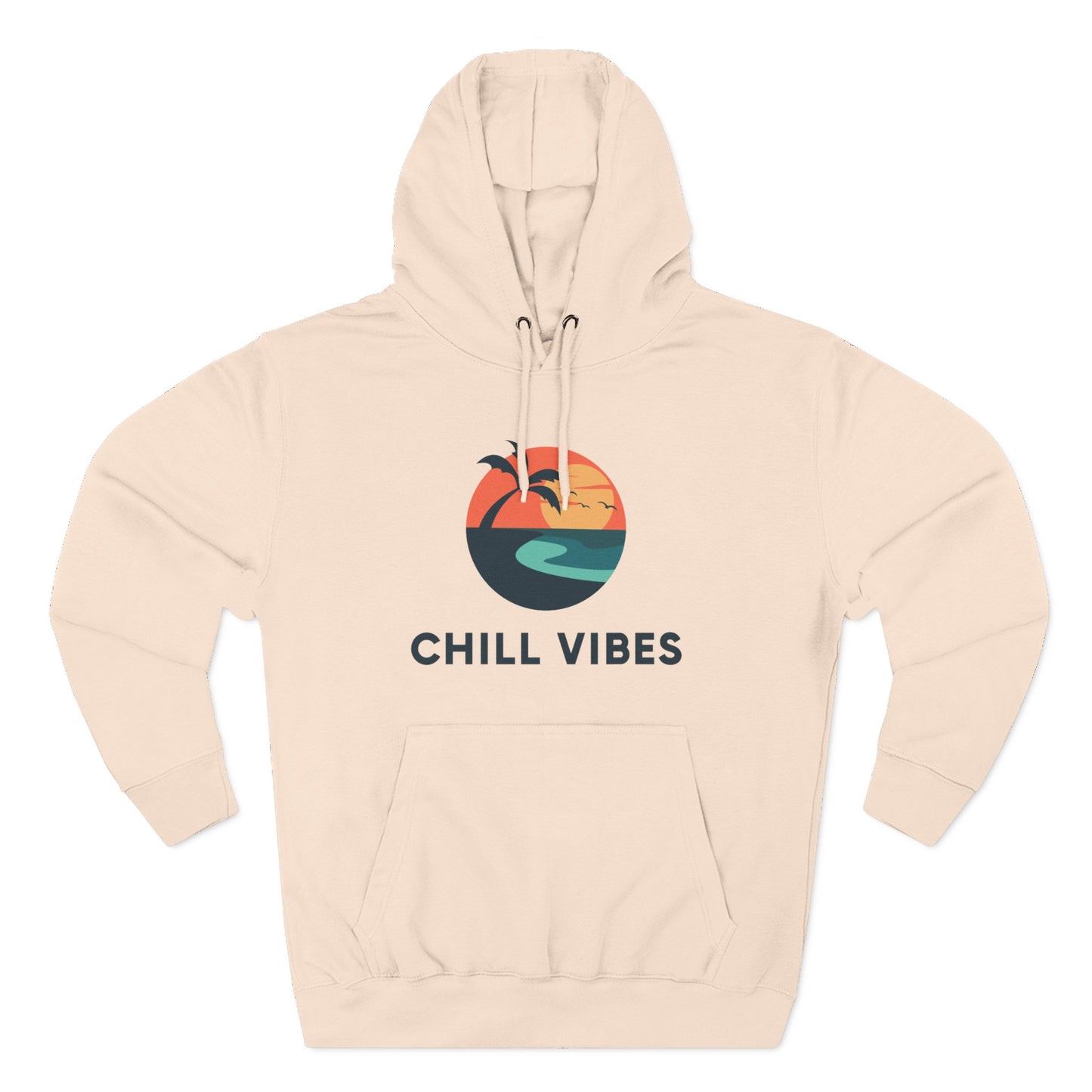 Chill Vibes Fleece Hoodie | Cozy Sweatshirt for Relaxed Days, Perfect Gift for Beach Lovers, Summer Nights, Casual Wear, Travel