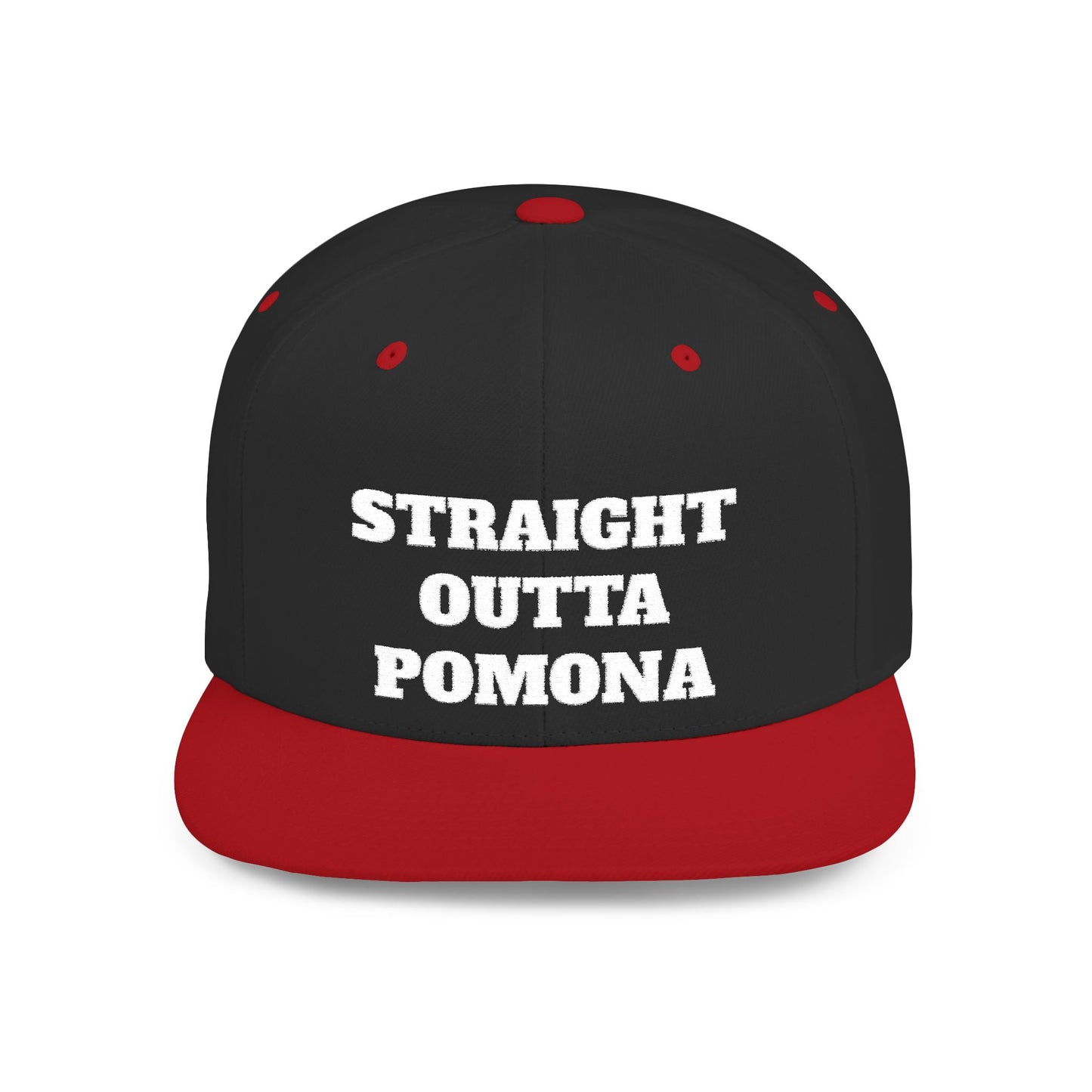 Straight Outta Pomona Flat Bill Snapback Cap, Cool Snapback Hat, Urban Fashion Accessory, Gift for Trendsetters, Streetwear Style