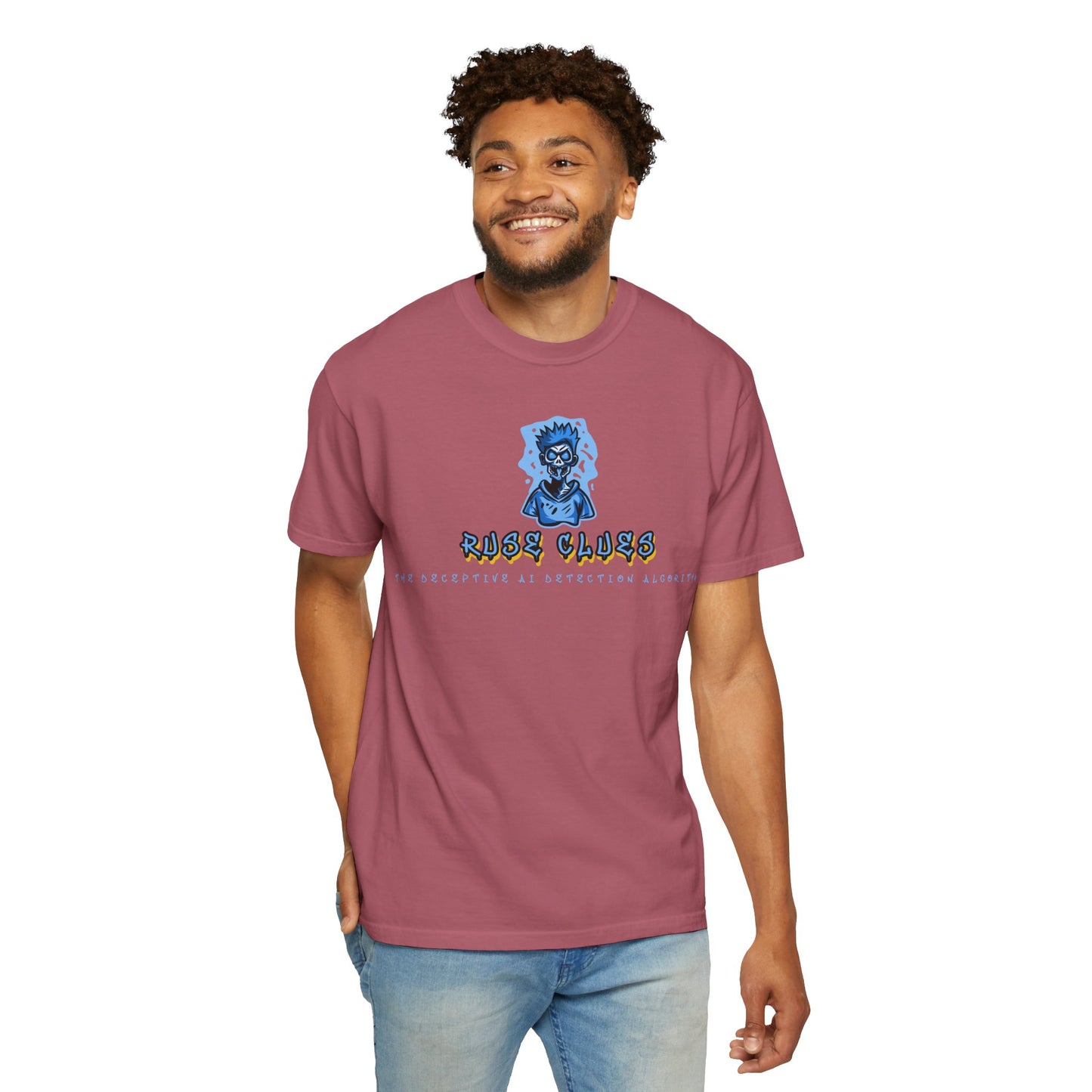 Unisex Garment-Dyed Ruse Clues™ T-shirt - Casual Style for Everyday Wear, Perfect Gift for Music Lovers, Summer Vibe, Graphic Tee